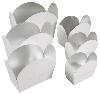 4363A Ensemble ballotin 2 rainages "blanc glacé" intérieur argent