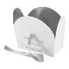 4363A Ballotin ruban satin "blanc glacé" intérieur argent