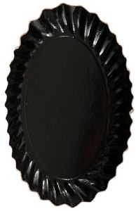 2936/10ov "assiette noire ovale"
